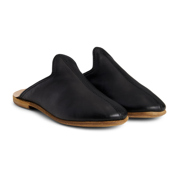 Suree Mules Onyx: elegant handcrafted luxury leather mules - shoes, flats, ballet flats, ballerina, damesschoenen, espadrilles, loafers